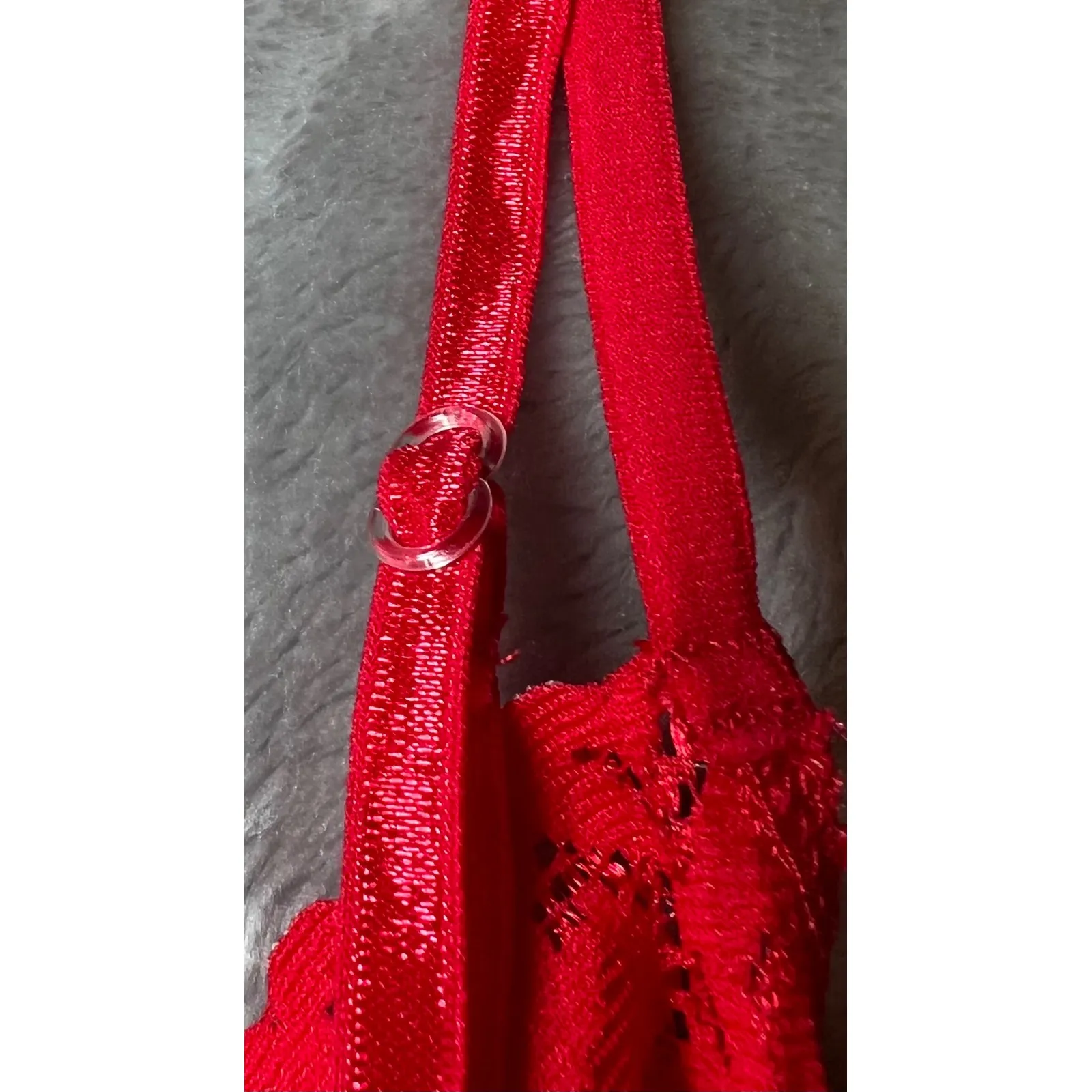 Escante Lingerie Top Womens‎ Large Red Lace Garter Straps Suspender Adjustable - Image 13
