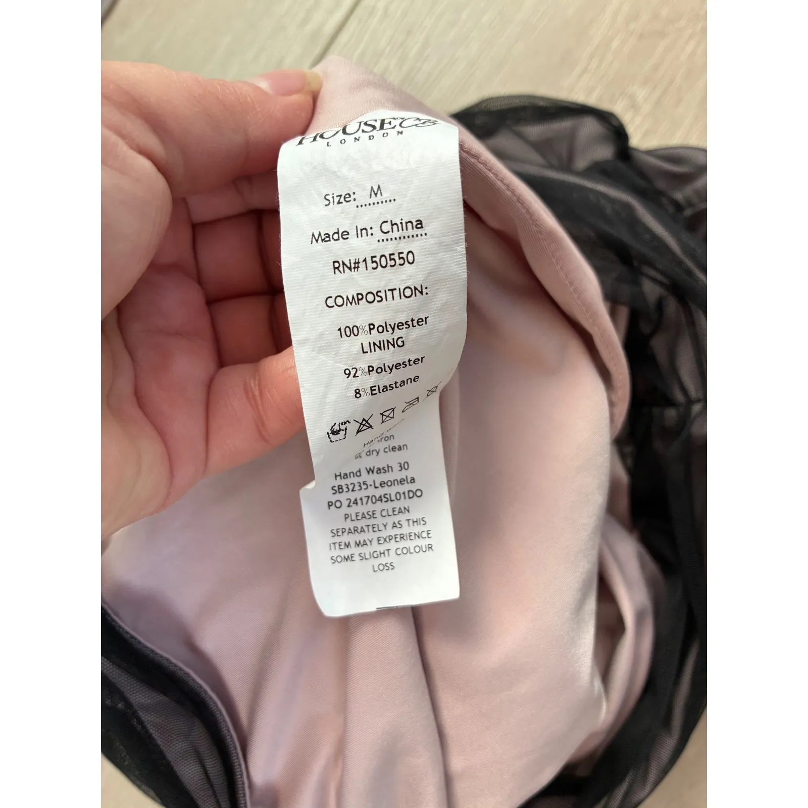 House of CB Tiana Black Ruched Mesh Midi Skirt Size M Power Mesh Lining - Image 5