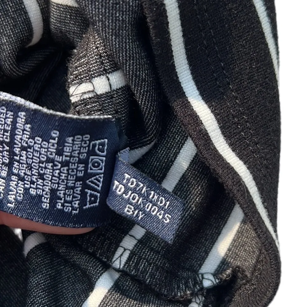 Tommy Hilfiger Jersey Dress White Stripes Denim Collar 3/4 Sleeve Size M - Image 9