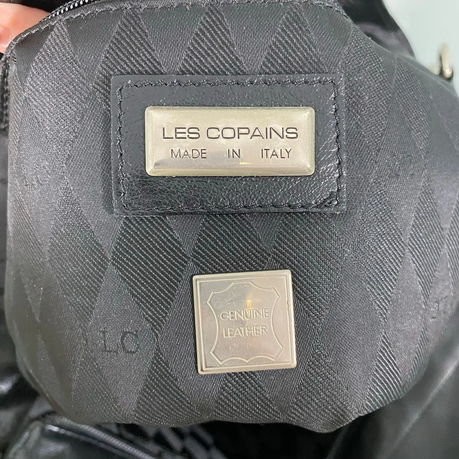 Les Copains Vtg Made In Italy Top Handle Laptop Leather Bag with Crossbody Strap - Image 8