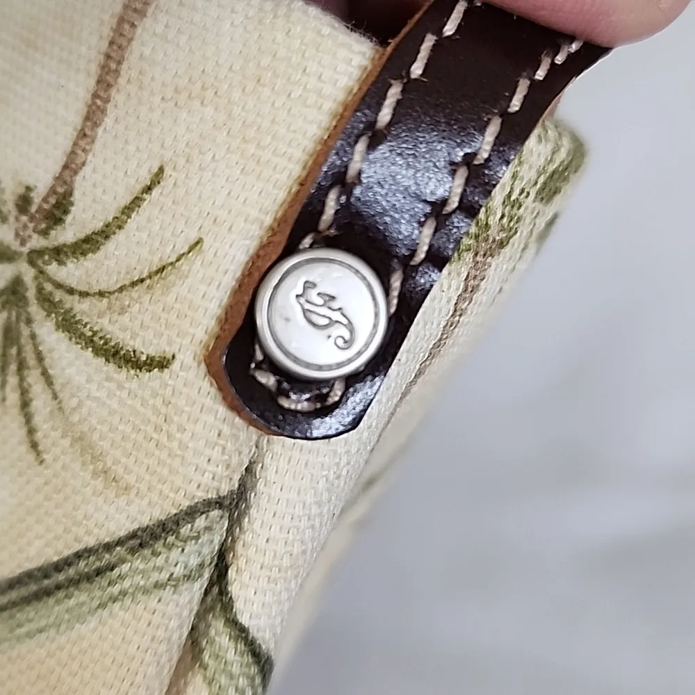 Fossil Palm Tree and Bamboo Design Small Shoulder Bag Tan - Image 7