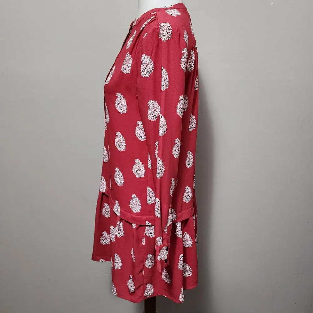 Loft Outlet pink paisley drop waist shift dress size xs - Image 4