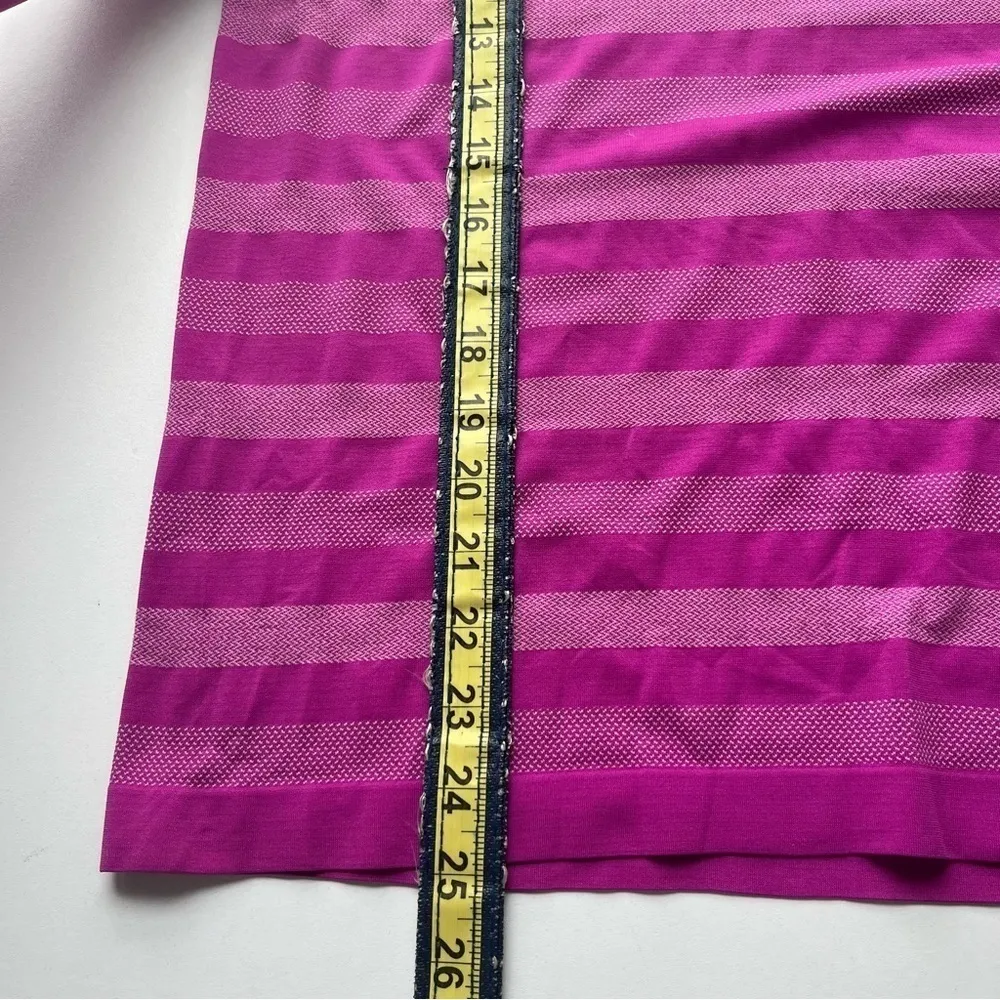 Magenta Striped Long Sleeve Workout Top Purple Medium - Image 8