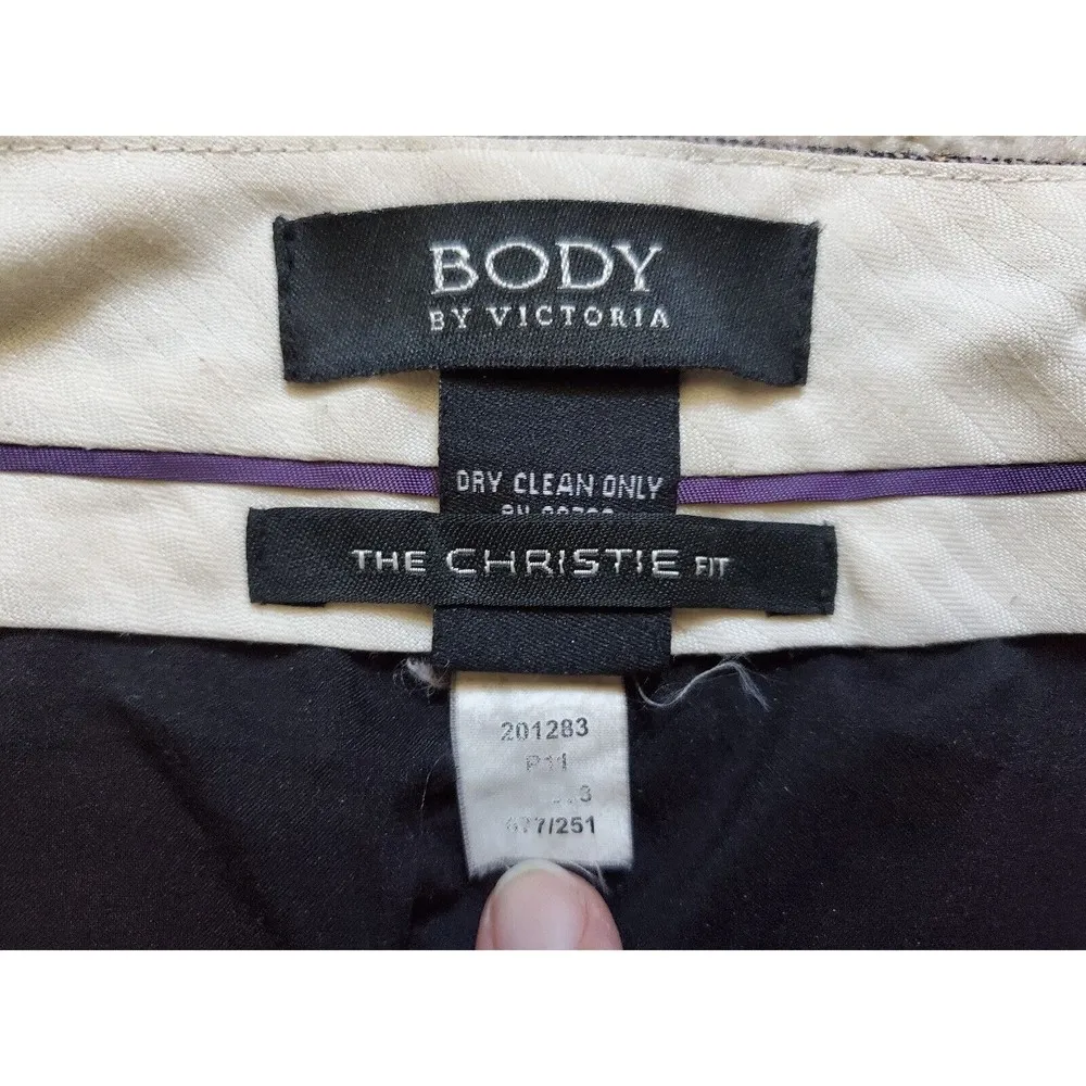 Body‎ by Victoria Womens 6 Long Pants Gray Pink Trousers Christie Fit Wool Blend - Image 4