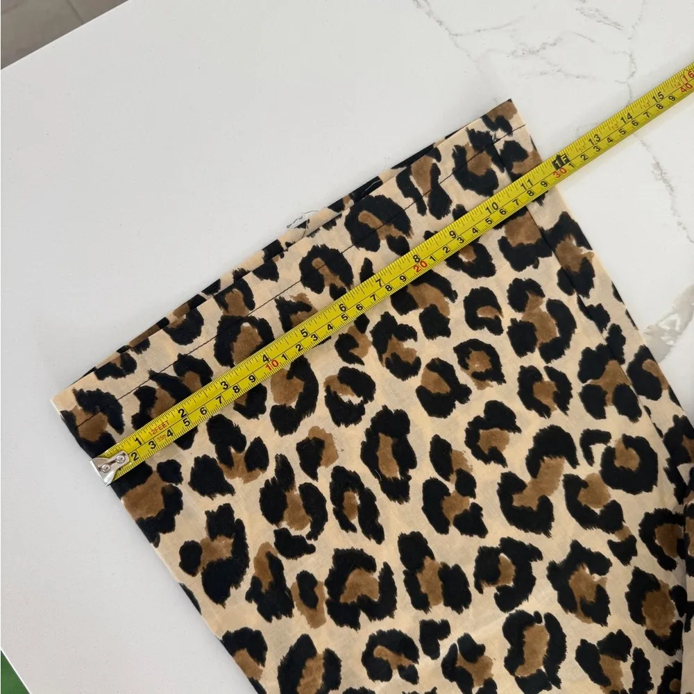 NWT Zara leopard print 100% cotton casual trousers- size Large - easy to wear - Image 7