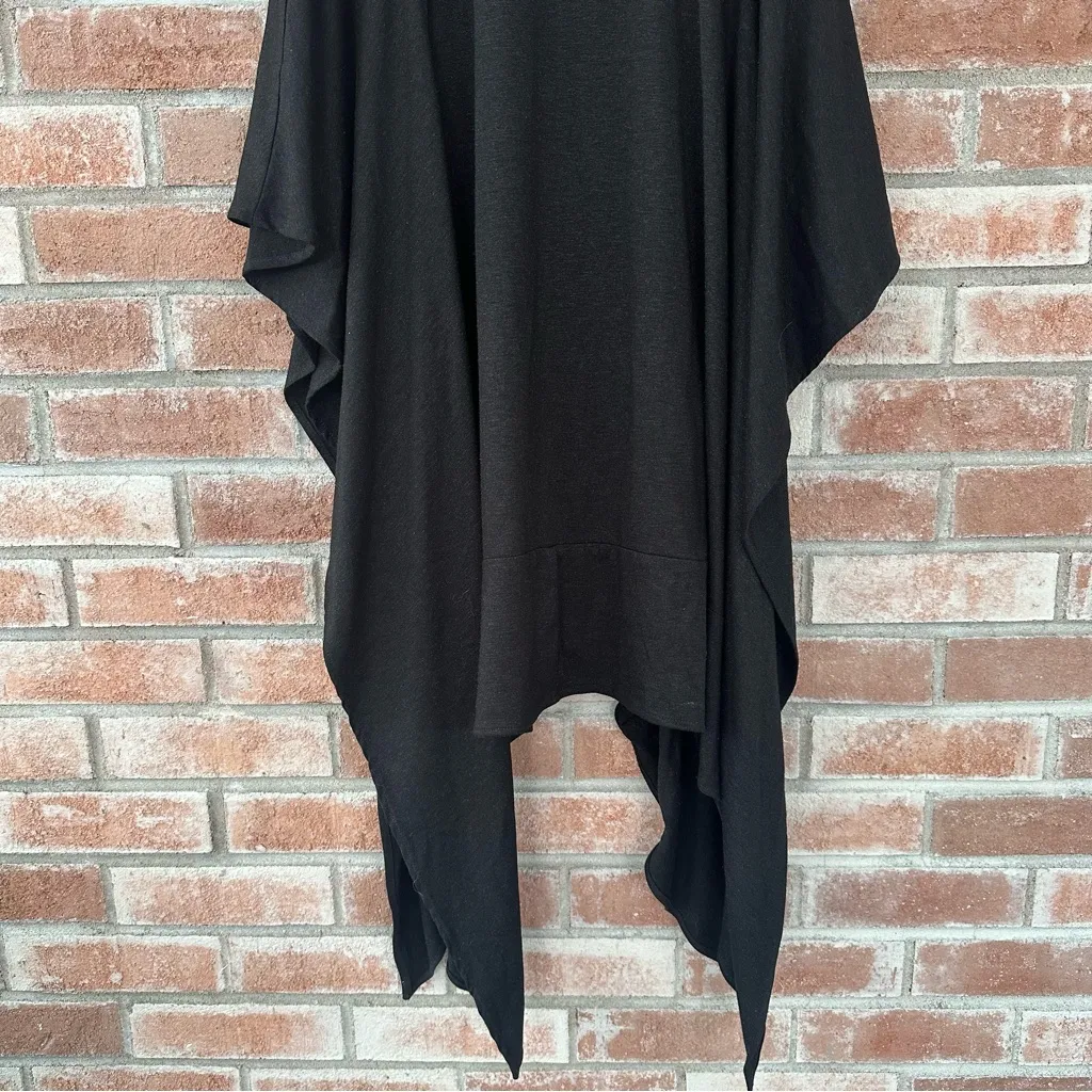 Kedem Sassoon One Size Long Tunic Tank Dress Asymmetrical Flowy Knit Black OS - Image 8