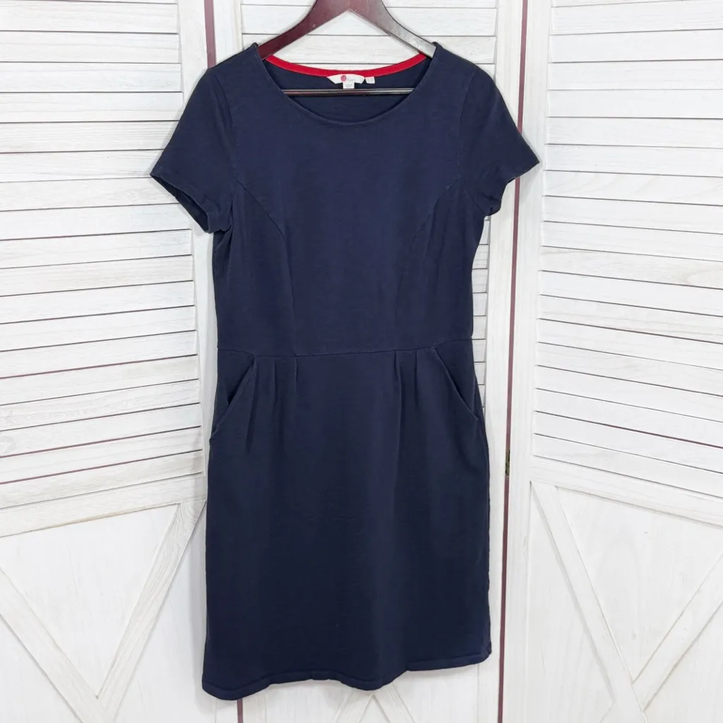 Boden Phoebe Jersey T Shirt Sheath Dress Navy Blue 10 - Image 8