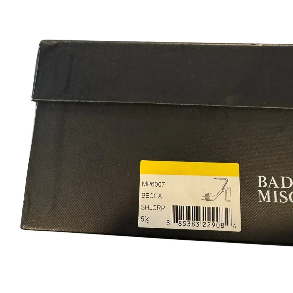 Badgley Mishka Becca‎ 5.5 Strappy Block Heel Rhinestone - Image 7