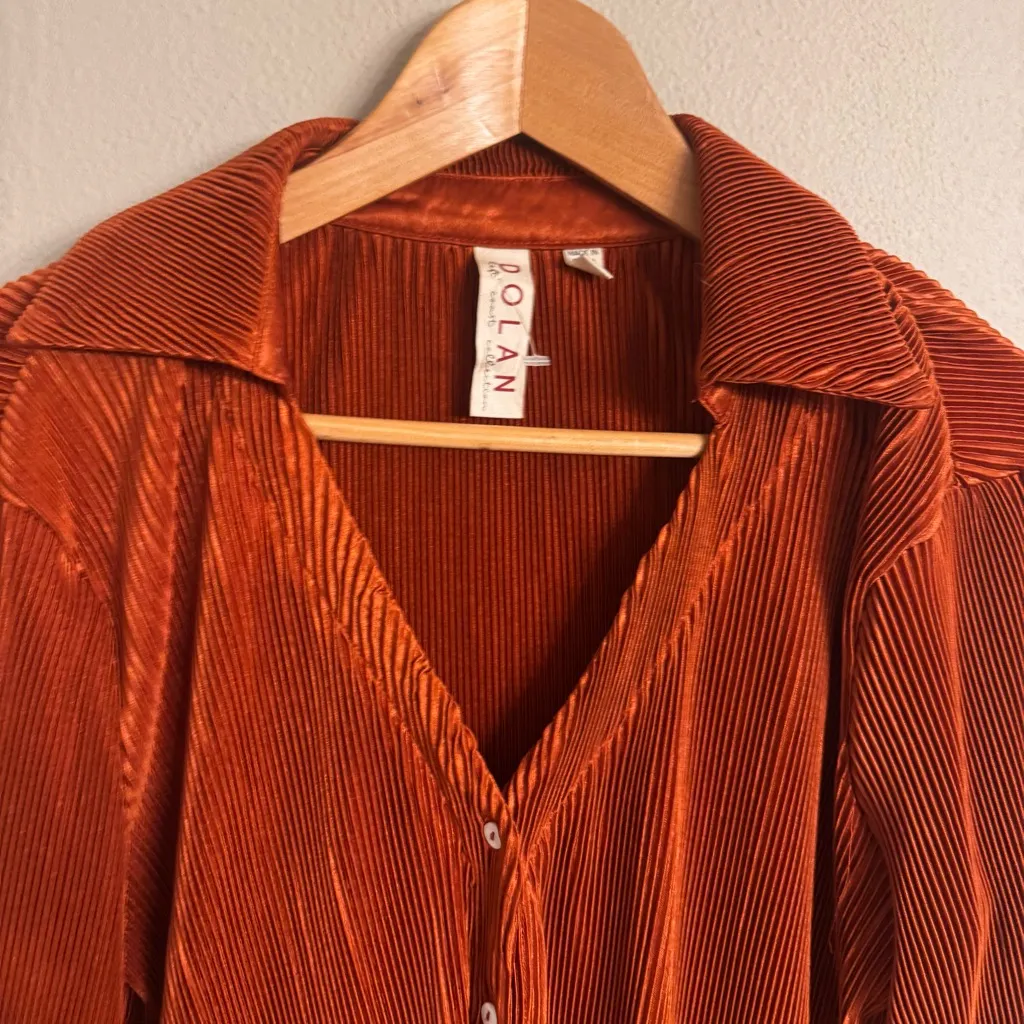 ANTHRO | Dolan Collared Blouse Orange Size M - Image 3