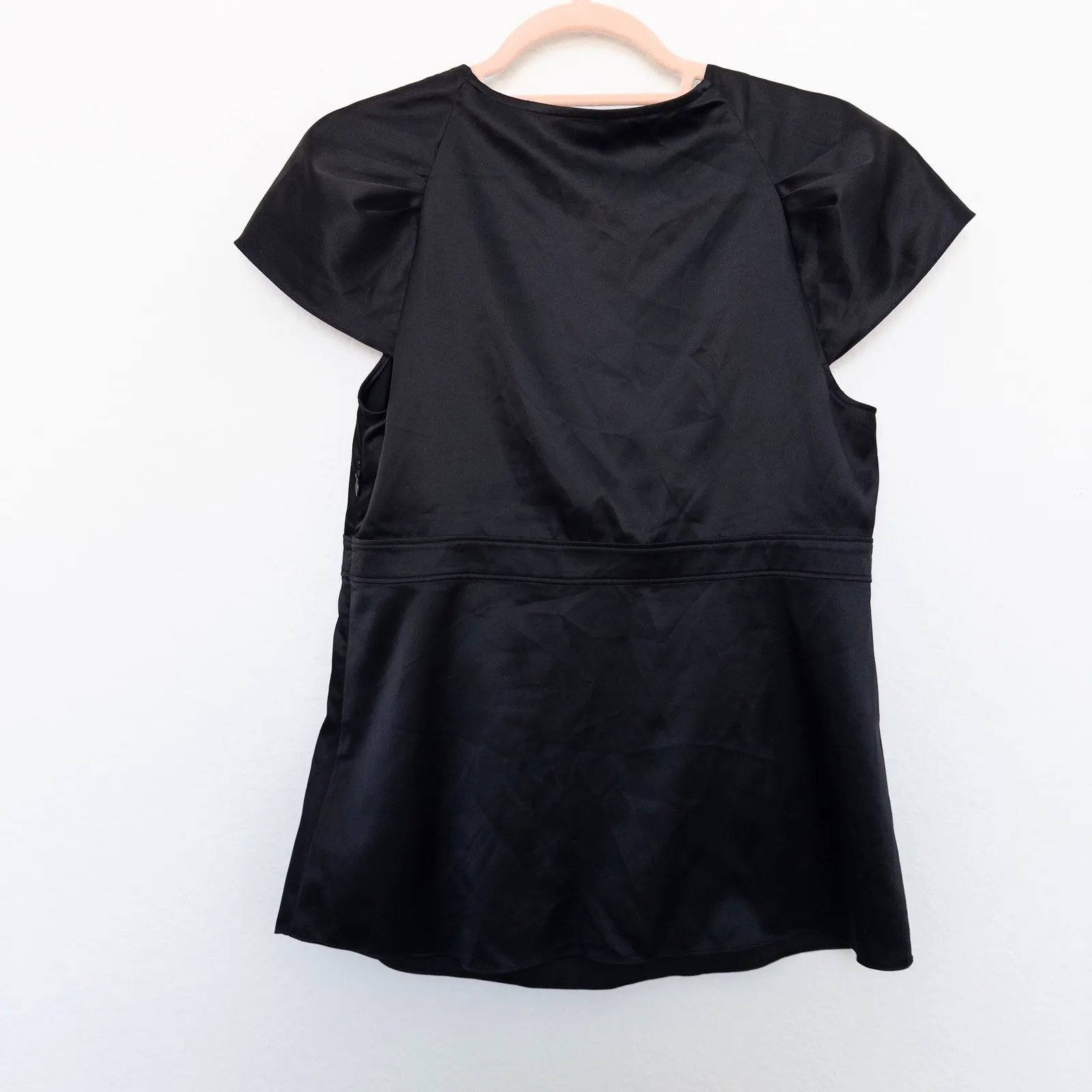 Y2K‎ The Limited Womens Top Size M Black Satin Beaded Babydoll Office Glam - Image 8