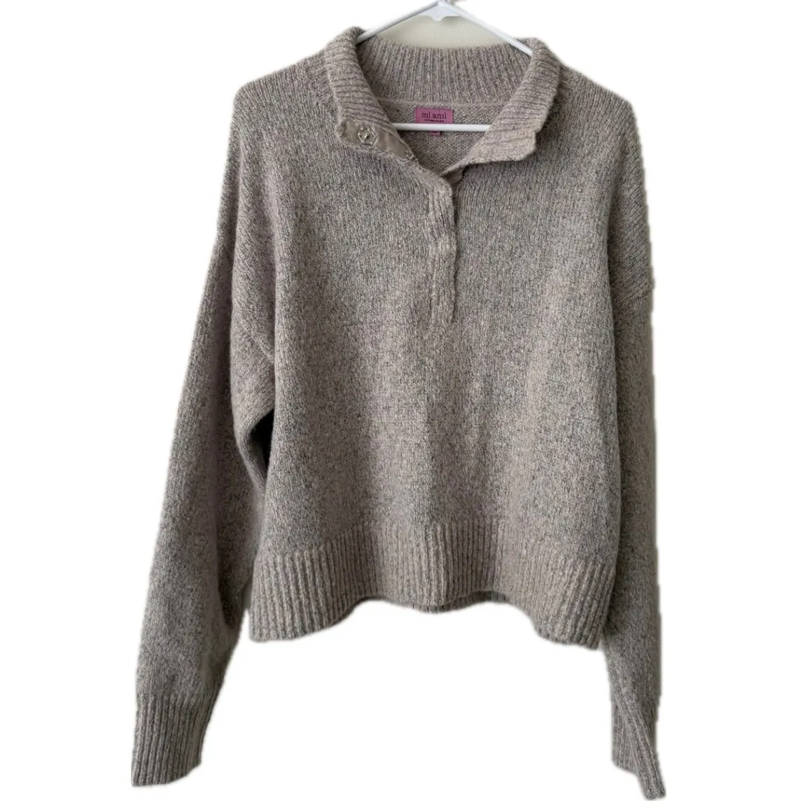 Mi Ami for Francesca's Marled Knit Hannah Snap Button Collar Pullover Sweater - Image 3