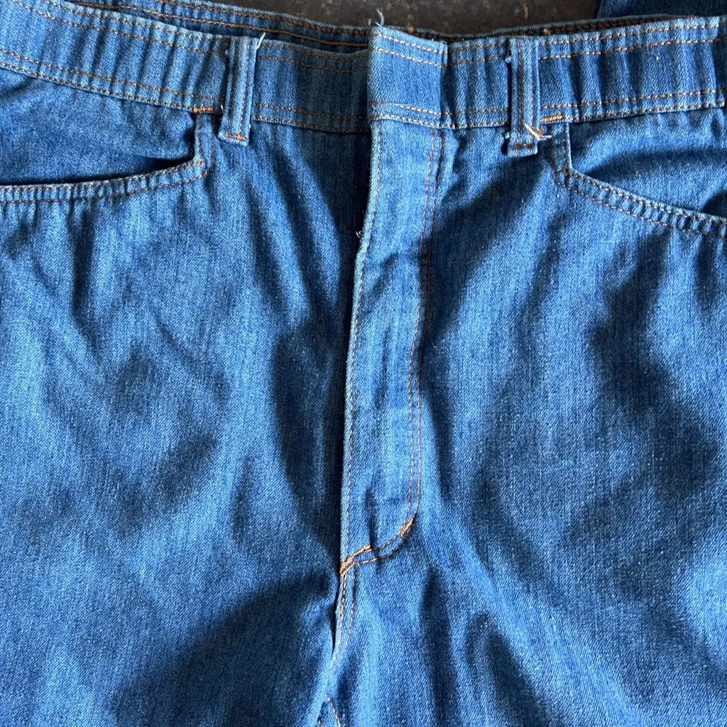 VTG 70s Sheplers Jeans Cowgirl Western Embroidered High Waist Women's Blue Size 10 - Image 3