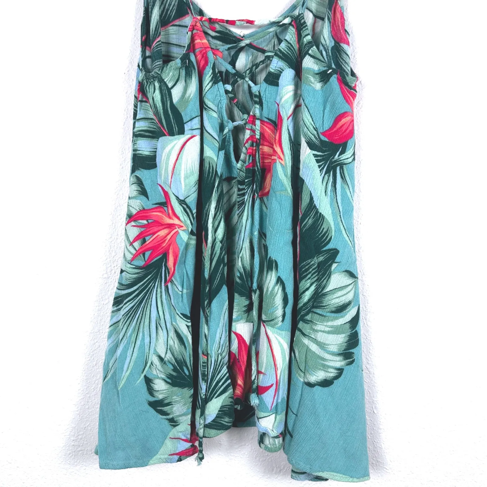 Show Me Your MuMu Carousel Mini Dress Med Kauai Hugs Tropical Floral Lace Back‎ - Image 7