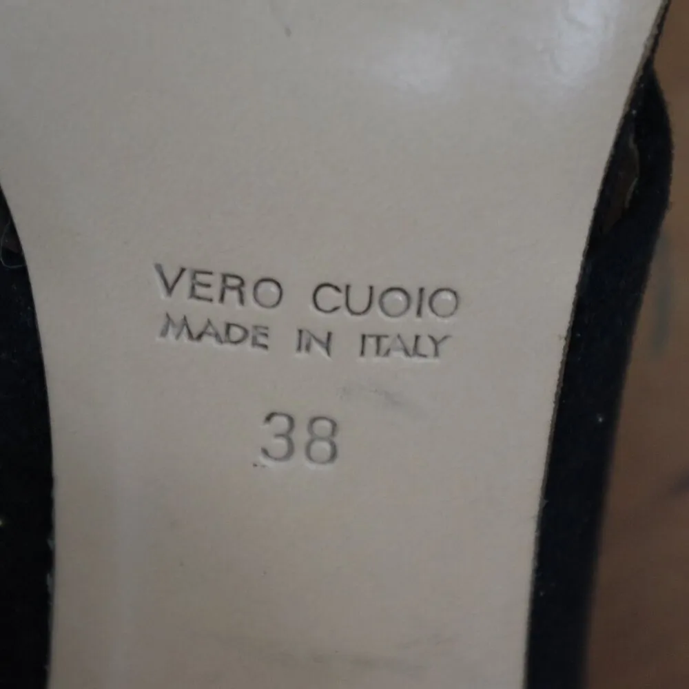 Club Monaco Black Suede Italian Made  Espadrille Mules Size 38 - Image 2