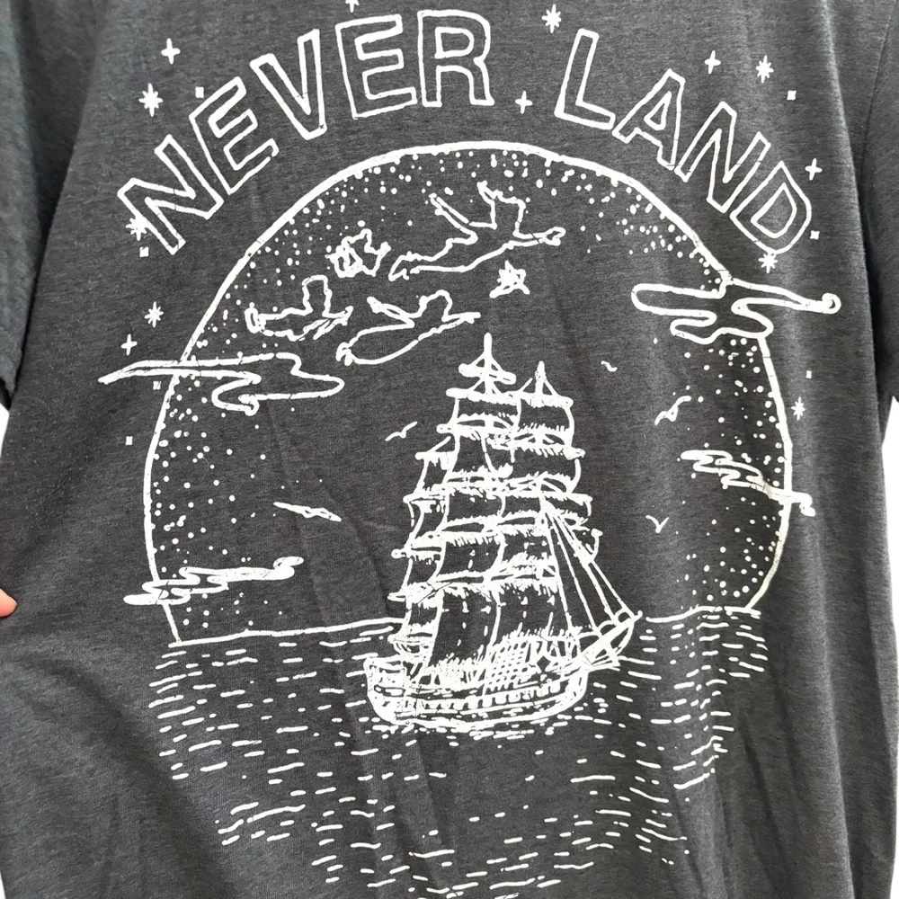 Disney never land Peter Pan cotton blend gray graphic oversize tee - Image 2