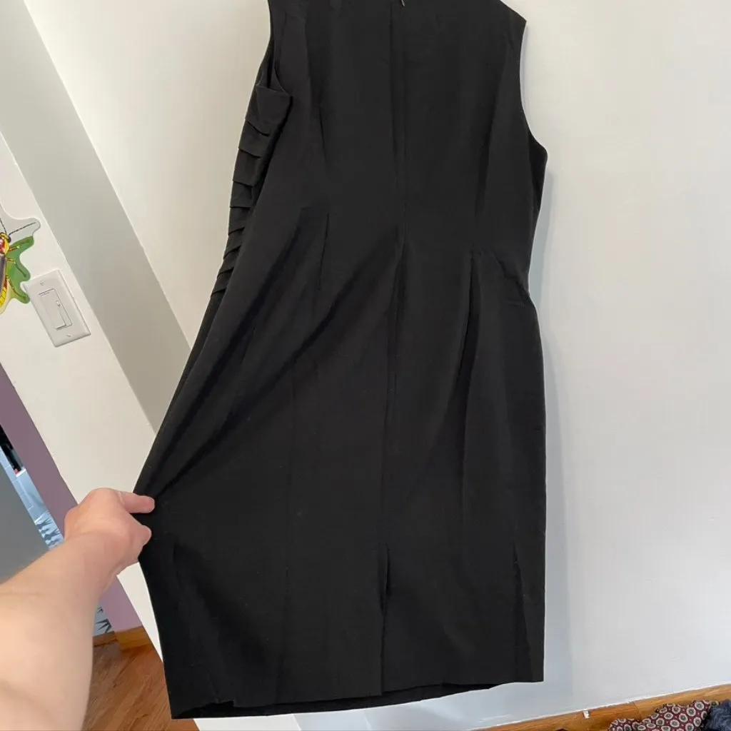 CALVIN KLEIN Plus Size Starburst Sheath Dress Sunburst Solid Black Pleated Work - Image 11