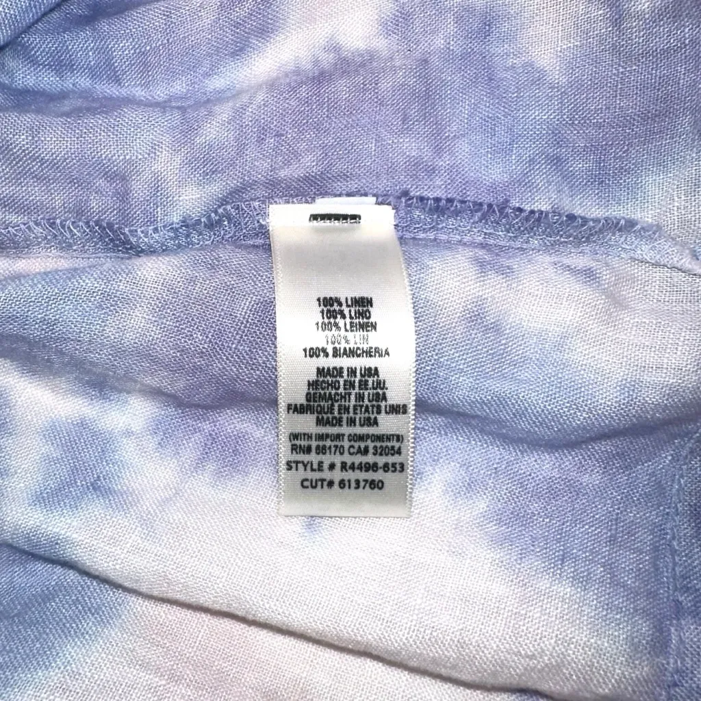 NWT Anthropologie Cloth & Stone Ruffled Linen Tie-Dye Blouse SMALL - Image 7