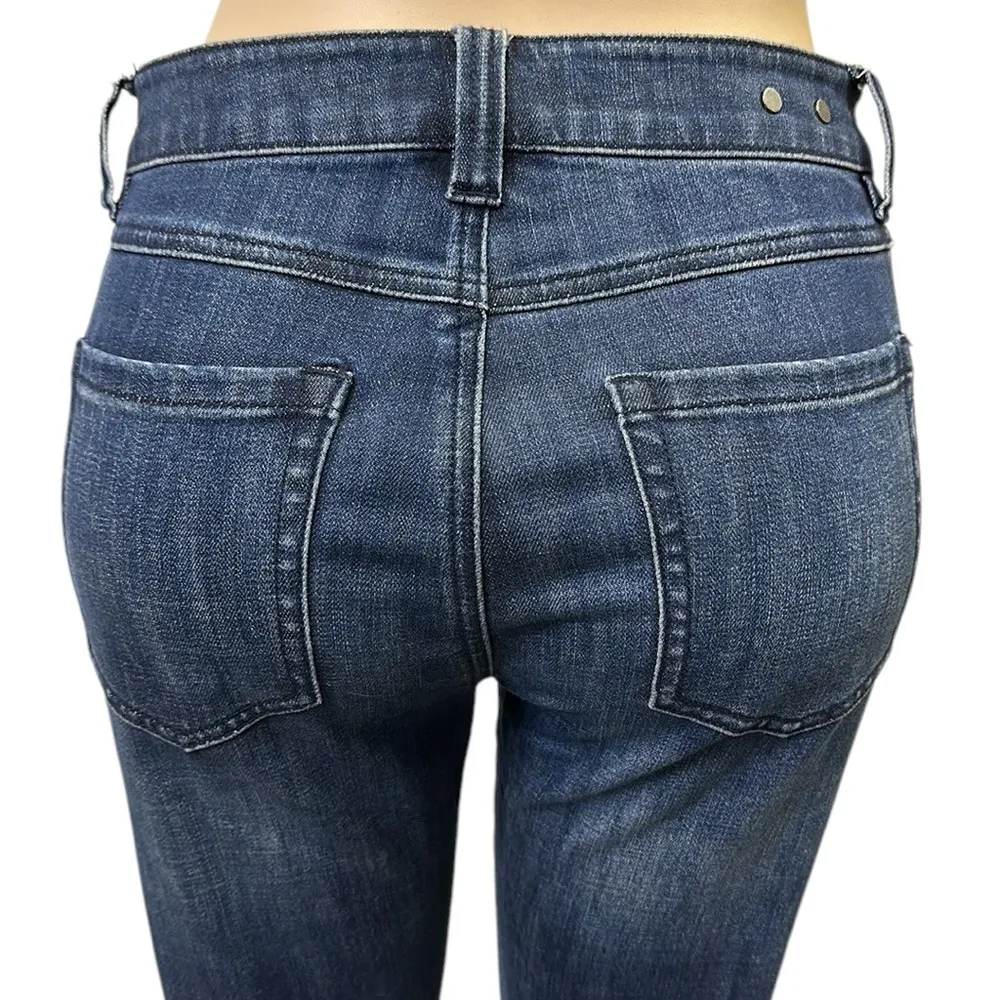 Cabi High Waist Straight Leg Dye Tuxedo Side Stripe Denim Blue Jeans Womens 4 - Image 7