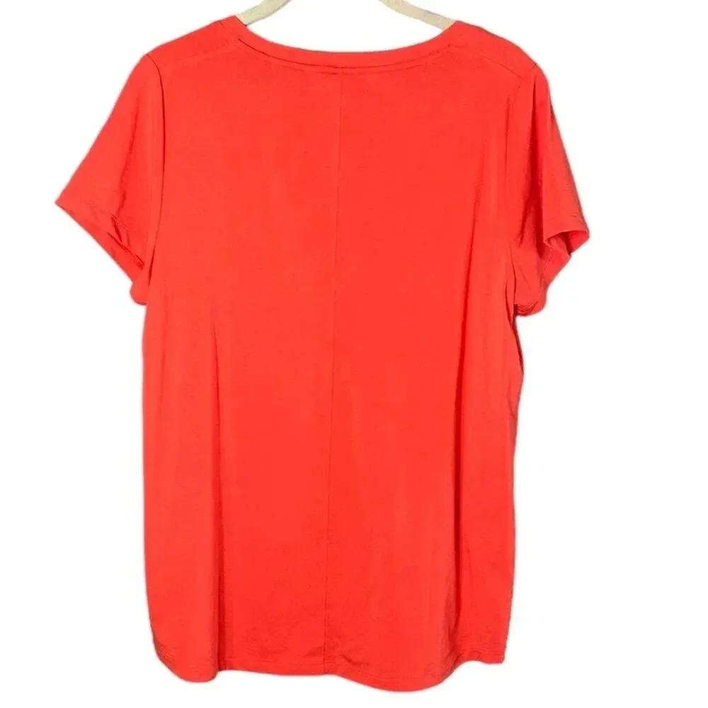 Athleta Women’s Orange / Coral Short Sleeve T-Shirt Size Small - Image 5