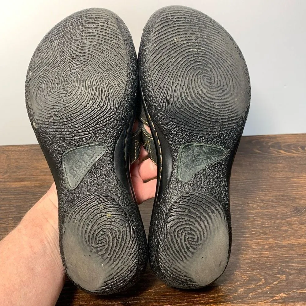 Born black, brown leather slide size 8/9.5”￼ Black - Image 7