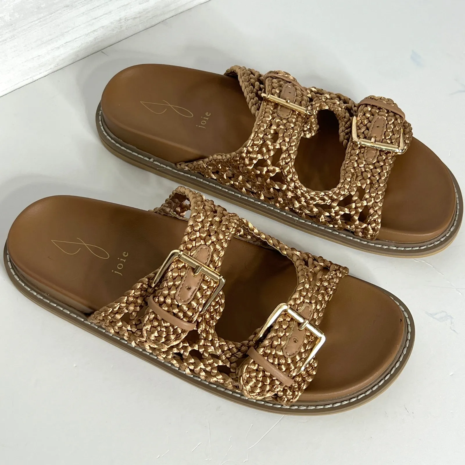 Joie Weaver Slide Sandals Brown Shoe Size 9.5 - Image 8