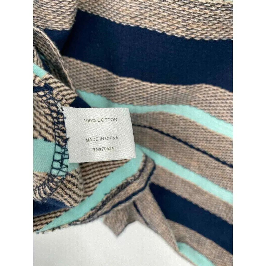 Orvis Shirt Womens Small‎ Blue Gray Striped L/S V-Neck Pullover - Image 4