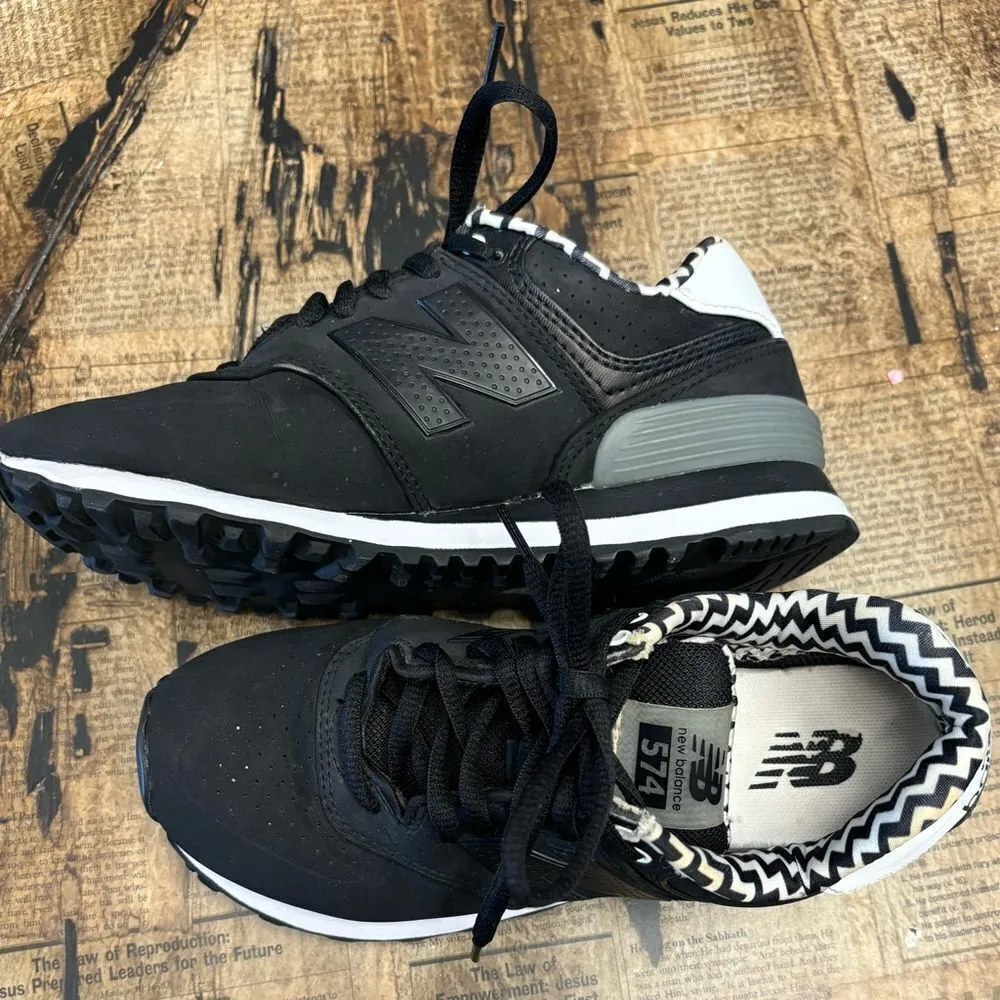 New Balance 574 Black & White Sneakers Women’s Size 6 - Image 11