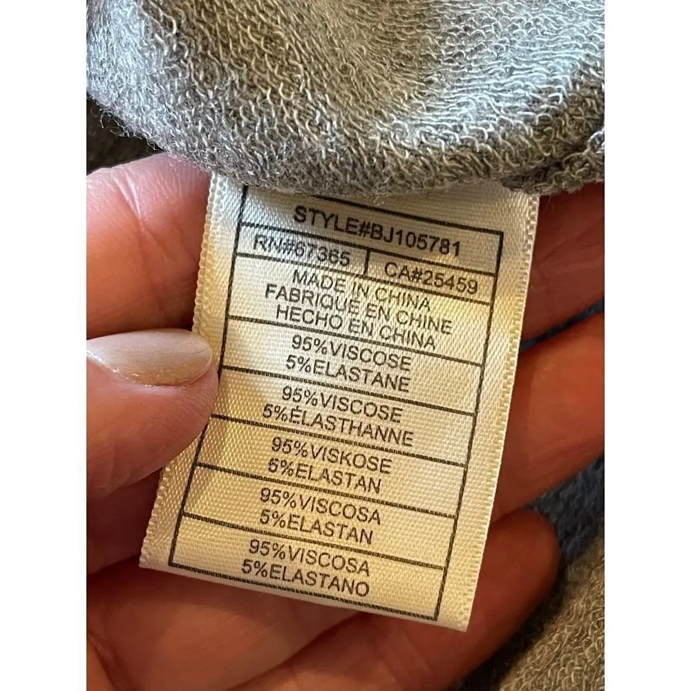 BB Dakota Gray Drop Shoulder Ruffle Long Sleeve Pullover Hoodie‎ Size XS - Image 12