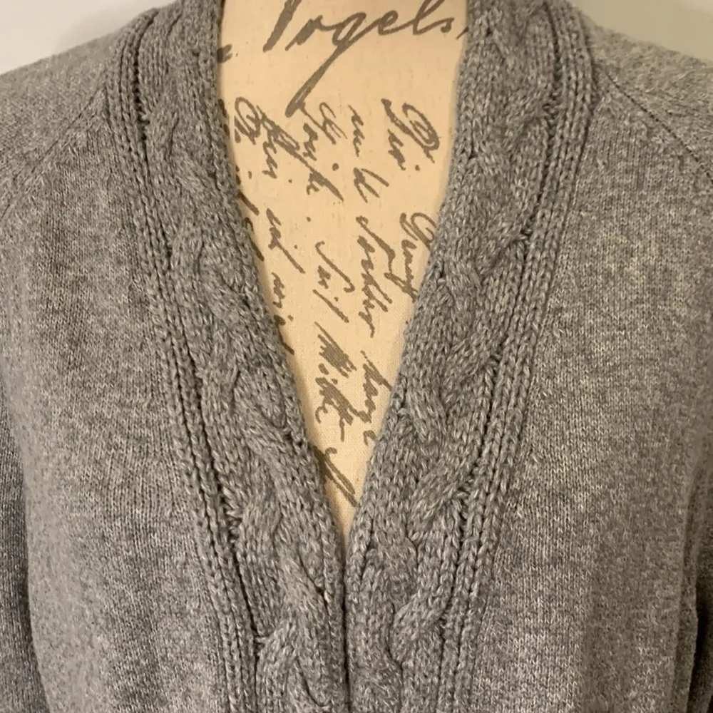 Liz Claiborne open front cardigan sweater cable detail XL - Image 2