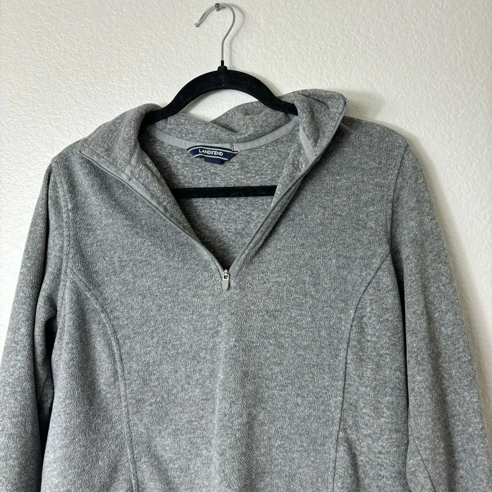 Women’s Lands’ End Grey Soft Quarter Zip Jacket - Image 7