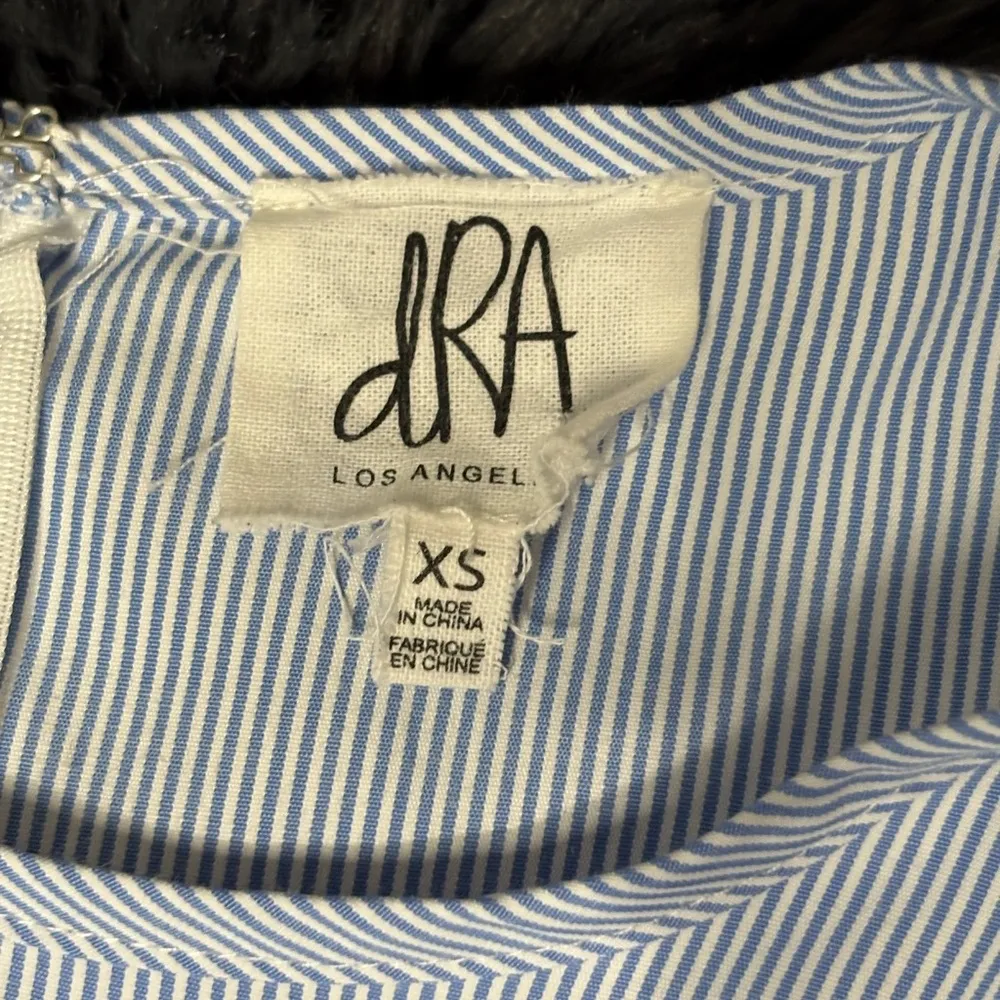 Women's DRA Blue White Stripes Long Sleeve bell Sleeves Blouse Shirt size xs - Image 2