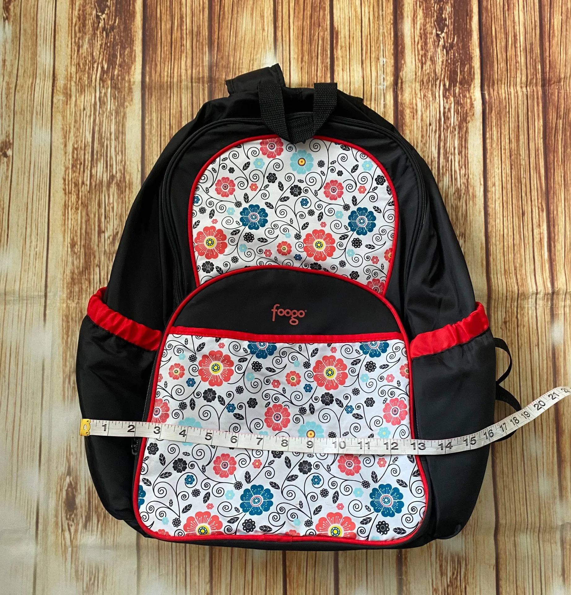Black/Red Diaper Backpack Bag - Image 9