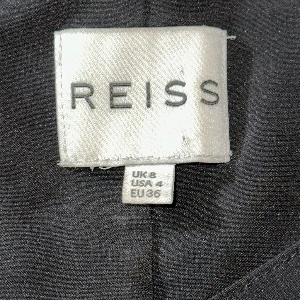 Reiss Women’s Size 4 Black Satin Sleeveless Asymmetrical Sheath Dress - Image 6