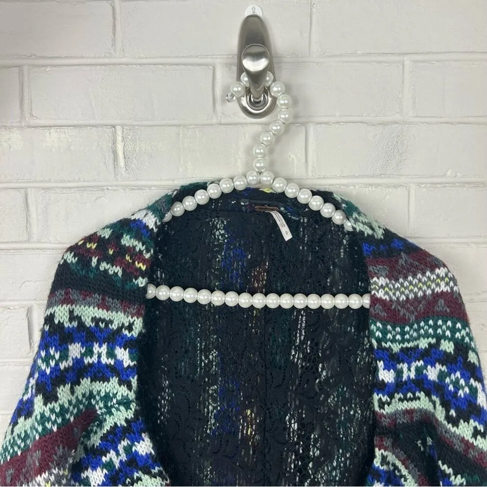 Free People Fair Isle Carnival Knit Cropped Shrug Sweater Size S - Image 8