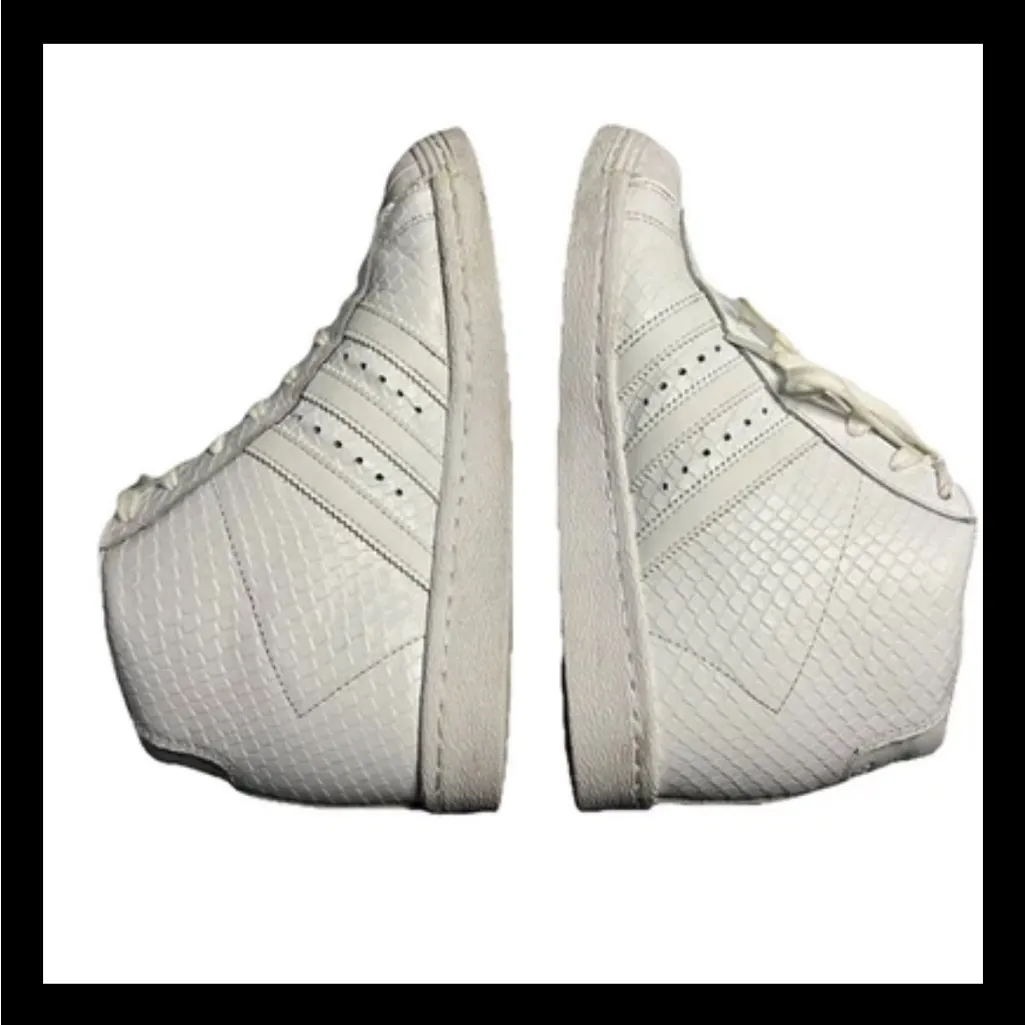 Adidas Superstar Up ‘Snakeskin’ Mid Top Athletic White Sneakers Womens Size 8 - Image 7