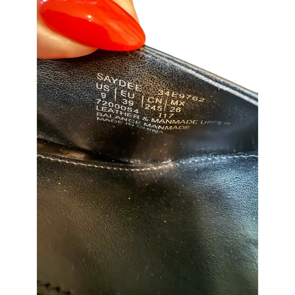 Calvin Klein Black Leather Patent Cap Toe Heels Size 9 - Image 7