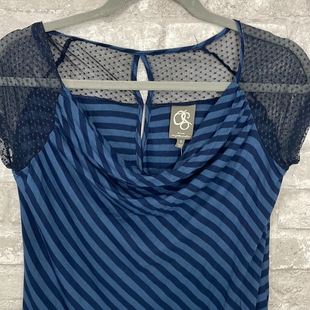 Anthropologie One September Mesh Striped Top - Image 3