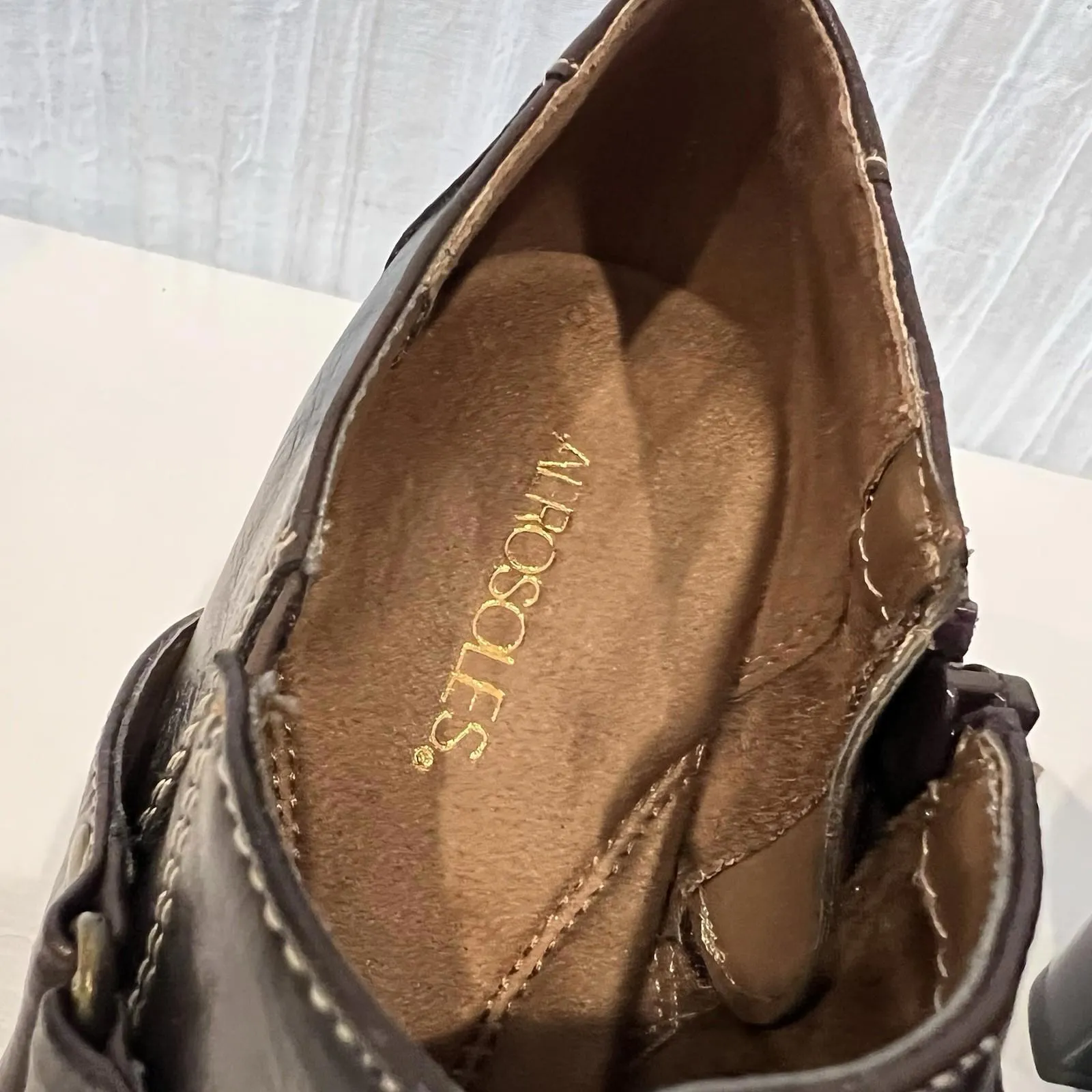 Aerosoles Boots Womens 9 B Ankle Bootie Brown Leather Square Toe Casual Cone - Image 5