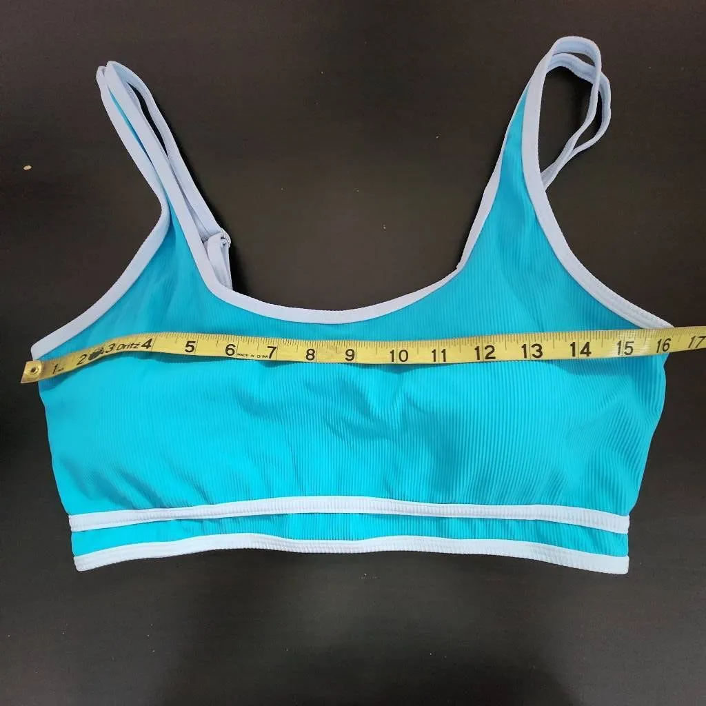 AI'IMAGE Blue Bikini with Light Blue Trim and High Waist Bottoms NWT Size XL - Image 15
