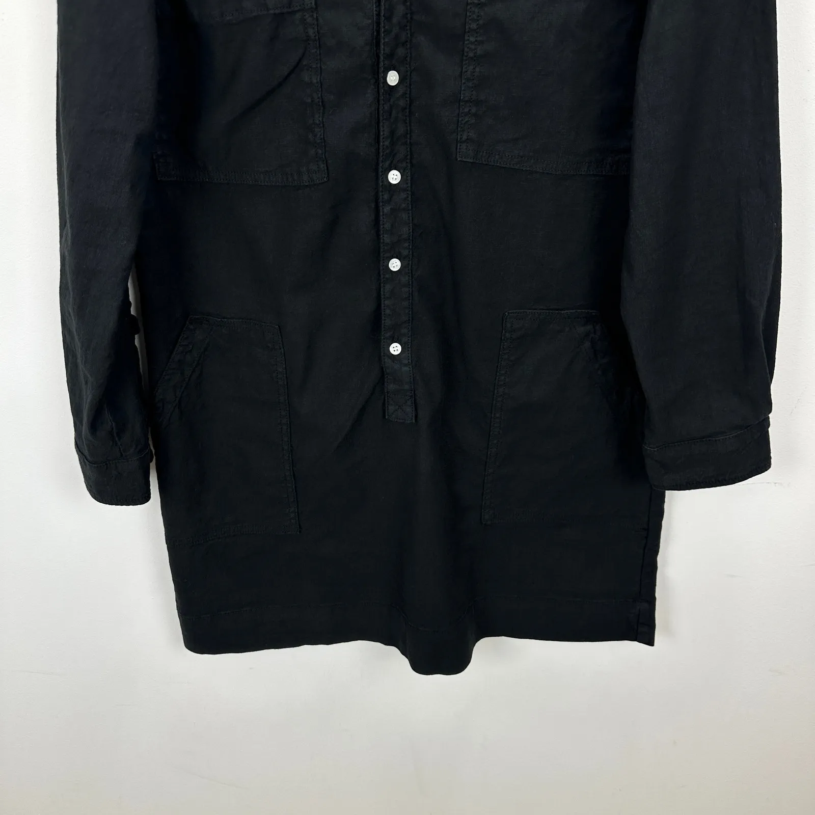 Frank & Eileen Southern Ireland Utility Shirtdress Long Sleeve Stretch Black M - Image 8
