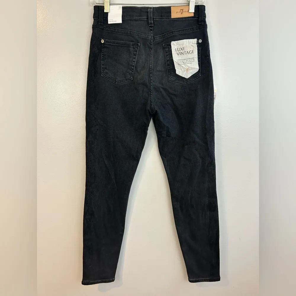NWT 7 for All Mankind Aubrey High Waist Skinny Vintage Snake Black Jeans  26 - Image 8