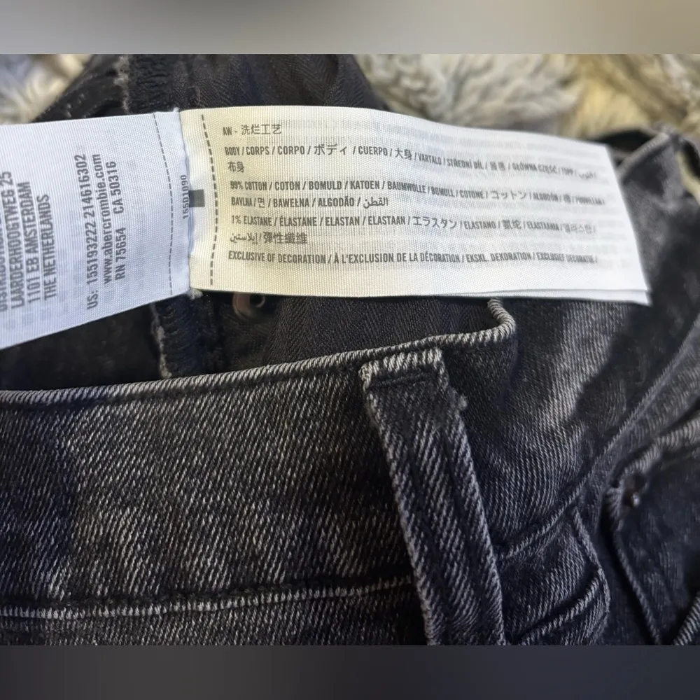 Abercrombie Curve Love 90s Slim Straight High Rise Crossover Jeans, 24/00 - Image 6