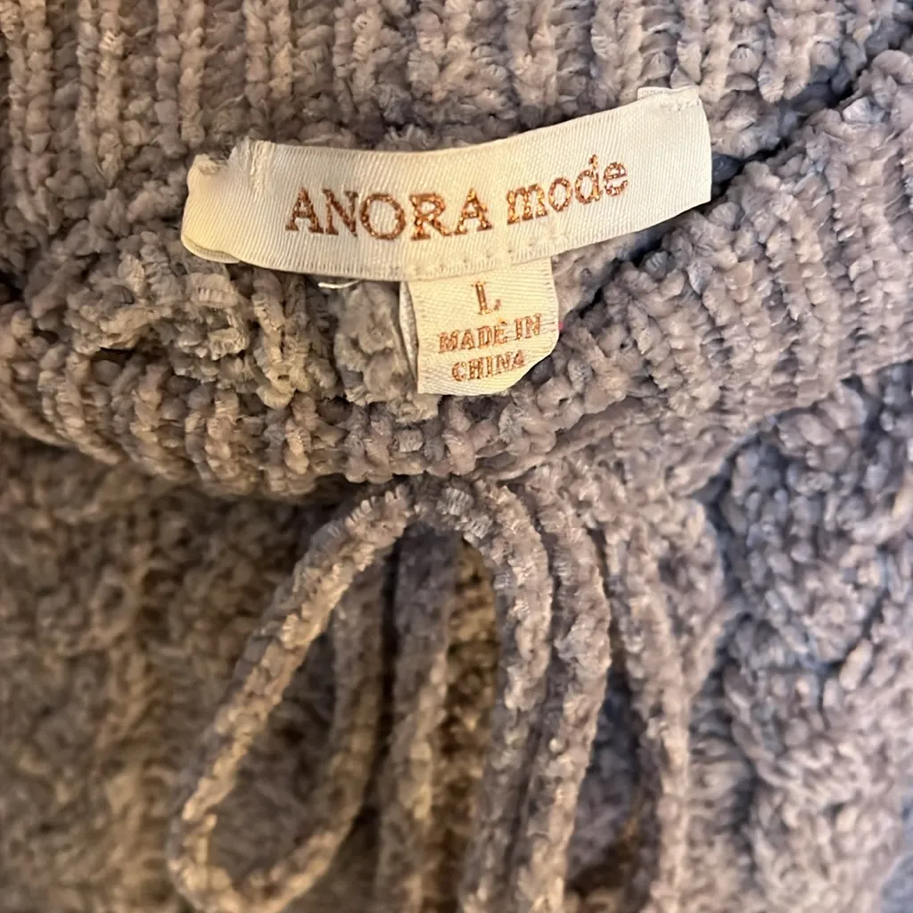 Anora Mode Cozy Knit Cable Shorts NWT Gray Size L - Image 4