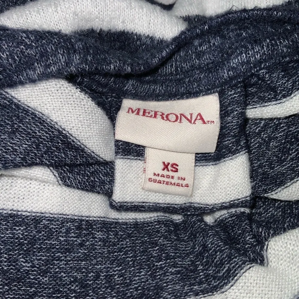 Navy Blue & White Striped  Soft Loose Oversized Sweater XS - Image 10