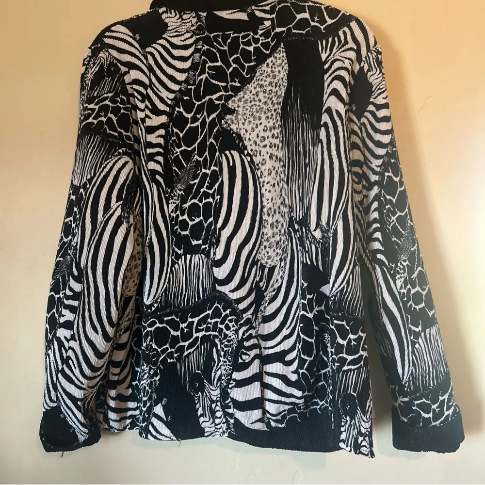 Notations Animal Print Reversible LS Women’s Button Down Jacket Blazer Sz XL - Image 8