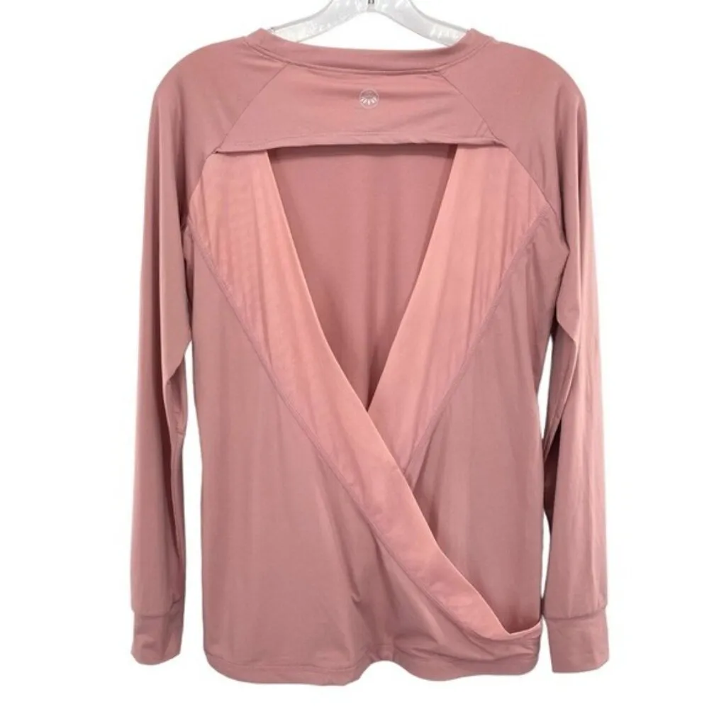 Senita Athletics Long Sleeve Wrap Open Back Top Activewear - Image 5