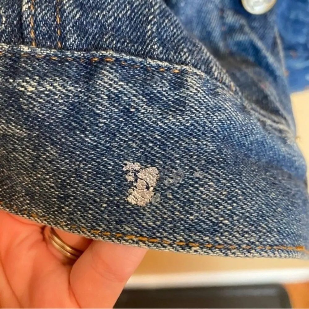 Vintage Disney Mickey & Co. Mickey Print Denim Jacket Sequins large - Image 5