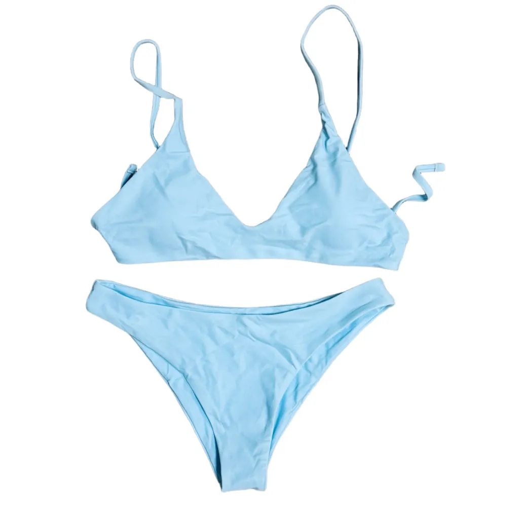 Zaful NWT  Light Blue Bralette Bikini- Small - Image 5