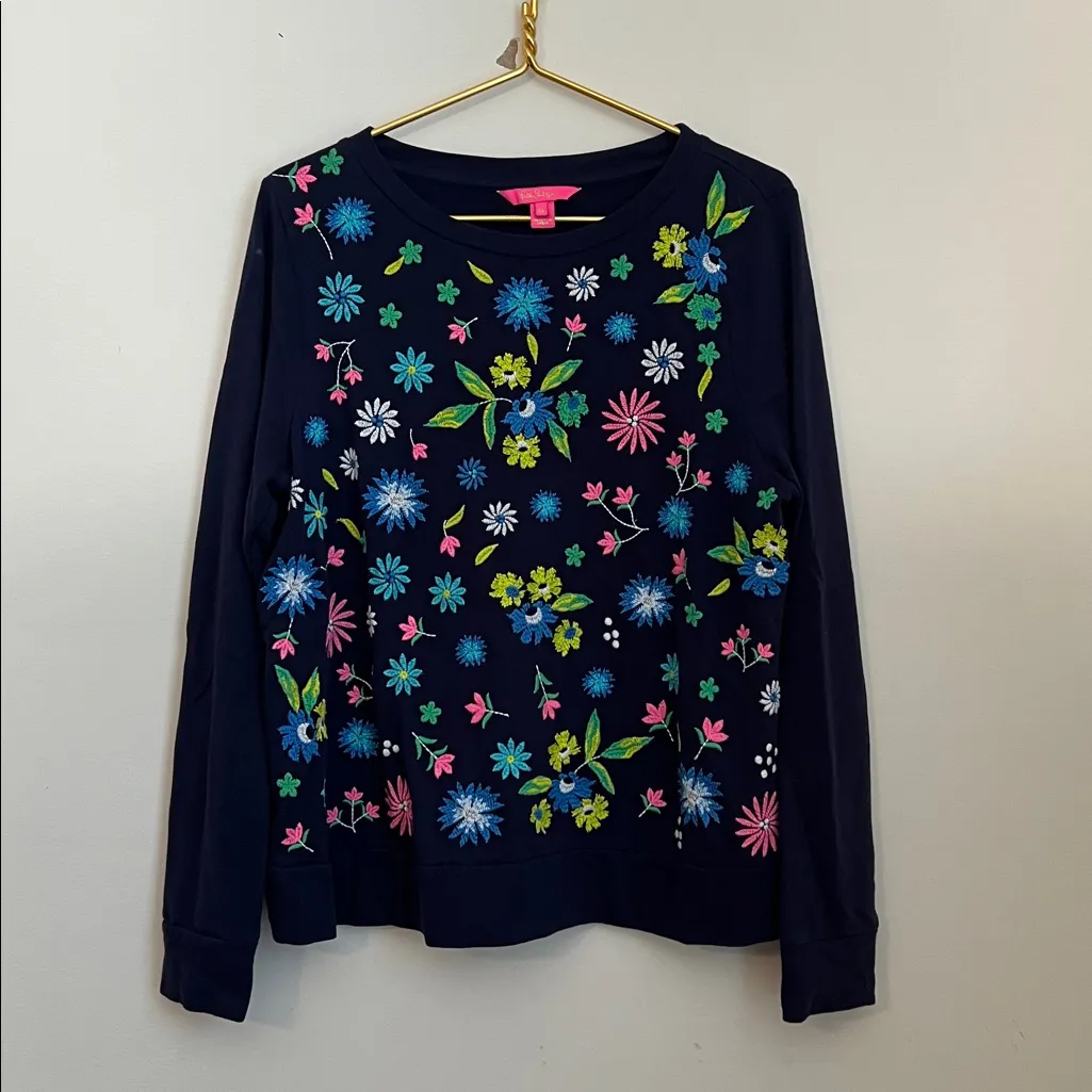 Lilly Pulitzer Rami Sweatshirt in True Navy Size XL - Image 2