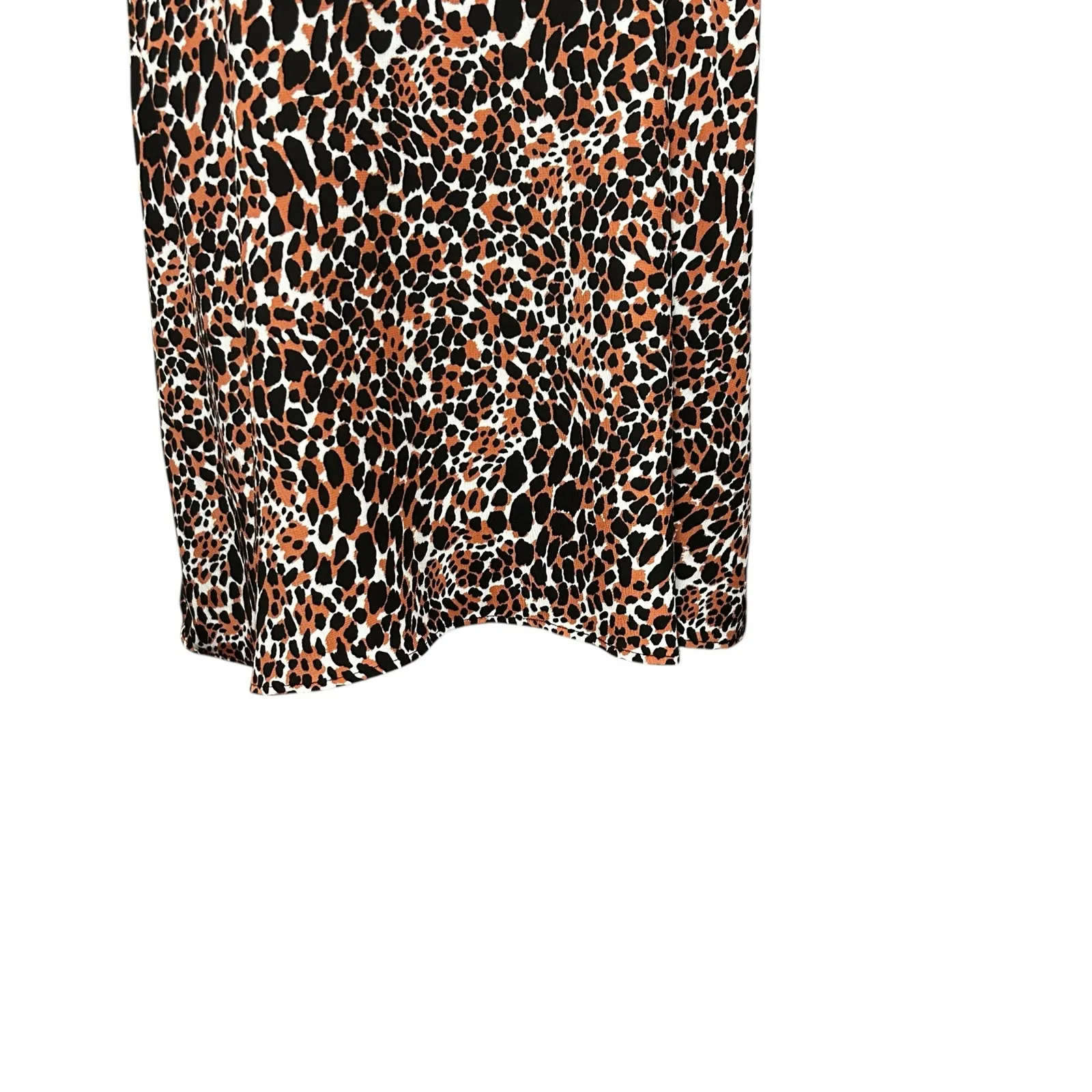 Y2K Scoop Women Leopard Cropped‎ Cami Top XL Lace Trim Night Club Coquette Layer Brown - Image 6